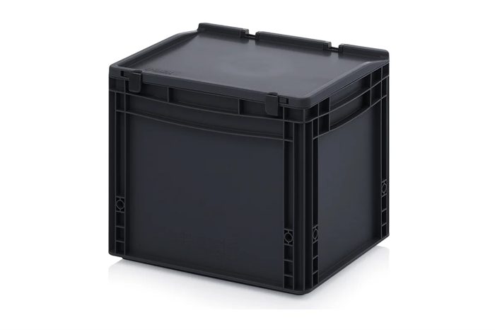 Антистатическая тара (контейнер) Дигрус с крышкой на шарнире 400х300х335 АнК.КШ43.32-С/Д АнК.КШ43.32-С/Д