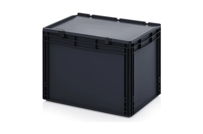 Антистатическая тара (контейнер) Дигрус с крышкой на шарнире 600х400х435 АнК.КШ64.42-С/Д АнК.КШ64.42-С/Д