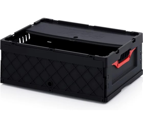 Складной антистатический ящик Дигрус с крышкой 600х400х220 мм АнтСК6422-Ч/Д АнтСК6422-Ч/Д