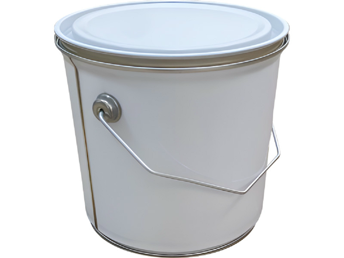 Дигрус Банка металл 2,5л без ребра с ручкой с прижимной белой крышкой БМ-2,5-ПБК/Д БМ-2,5-ПБК/Д