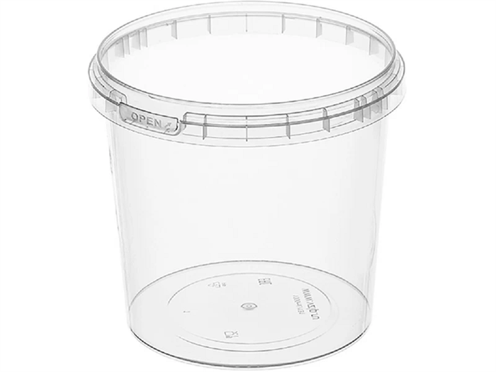 Дигрус Ведро 1л. круглое, d-131мм, с прозрачной крышкой ВПК-1-ПК/Д