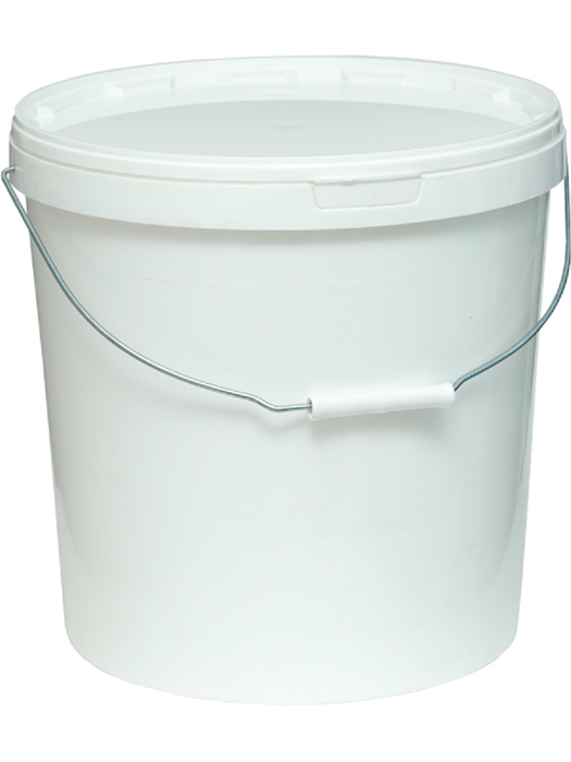 Дигрус Ведро п/п 20л. круглое, с белой крышкой, с ручкой металлического цвета. ВПК-20-БК/Д