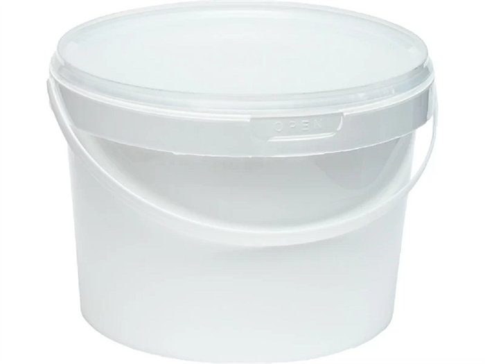 Дигрус Ведро 2,3л. круглое, с белой крышкой, с ручкой. ВПК-2,3-БК/Д