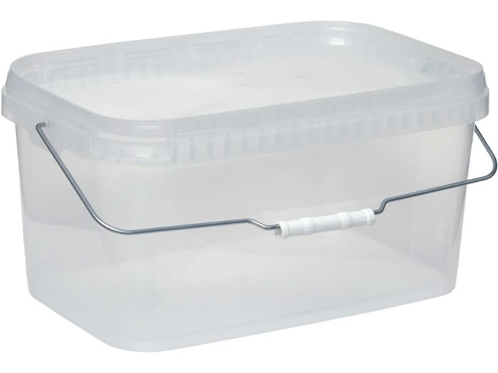 Дигрус Ведро прямоугольное 11л с крышкой, металл.ручкой, прозрачное ВП-11-Пр/Д ВП-11-Пр/Д