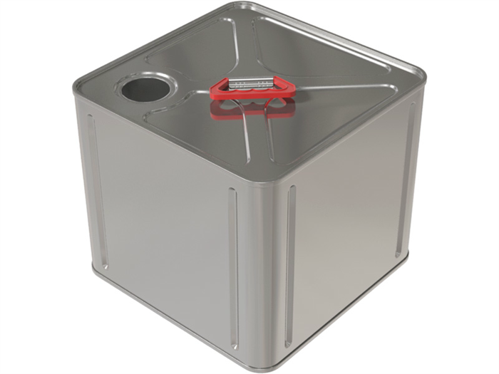 Дигрус Канистра металл 10л квадратная с ручкой пластик с отверстием под берикап 42мм. КМКв-10-ОтвБ/Д