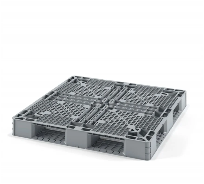 Поддон Дигрус 1050х1050х120  перфорированный пластиковый для "биг-бэгов на трех полозьях серый П-105.105.12-П3пС/Д