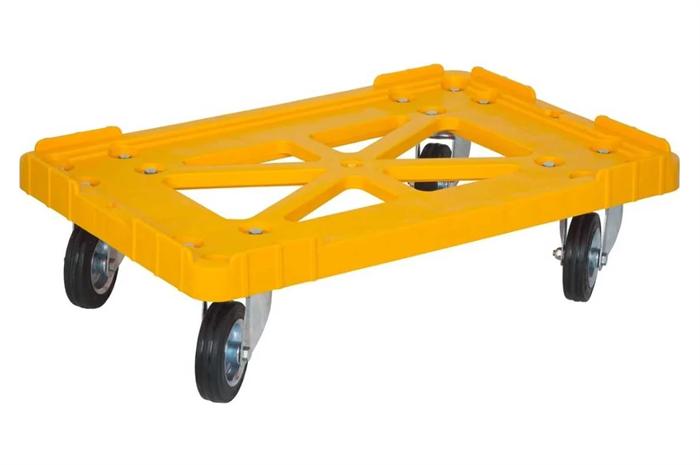 Тележка Дигрус п/э жёлтая, колеса резиновые черные Т-6417-КРЧ-Ж/Д Т-6417-КРЧ-Ж/Д