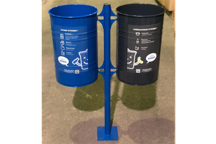 Урна уличная Дигрус для раздельного сбора мусора "ДУЭТ" 30лх2 с наклейками УУ-РСМ-30-Д УУ-РСМ-30-Д