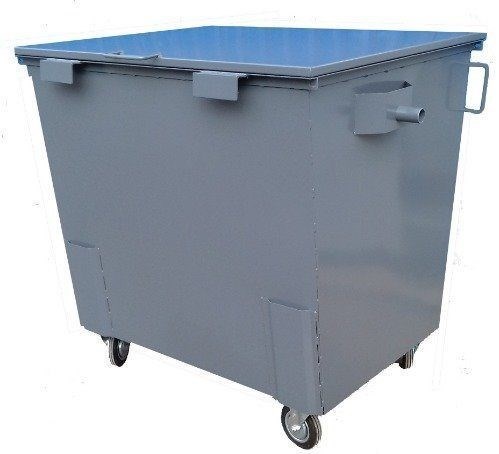 Контейнер металлический 1,1 м3  с крышкой,на колесах 200 мм,с еврозахватами,толщина металла -3мм КМ1,1КК-3,0/Д