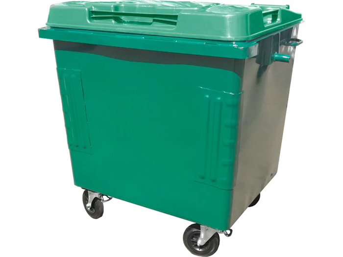 Дигрус Контейнер металл 1 100л. с пластиковой крышкой, на колёсах цв., зелёный арт КМ-1100-ПК/Д КМ-1100-ПК/Д