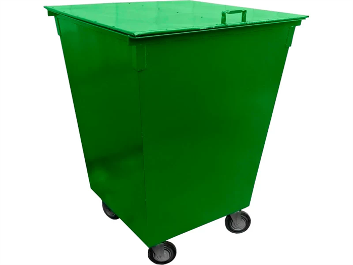 Дигрус Контейнер металл 750л. для ТБО, с крышкой, на колёсах, зелёный. арт КМ-750-ККЗ/Д КМ-750-ККЗ/Д