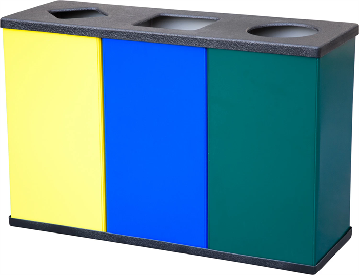 Дигрус Урна для раздельного сбора мусора 3 х 80 литров, Титан Трио арт УРС-3х80-ТитанТрио/Д УРС-3х80-ТитанТрио/Д