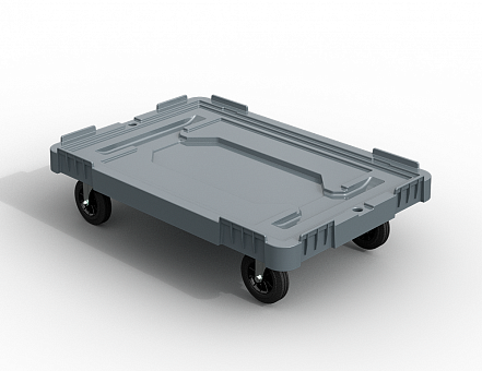 Дигрус Пластиковая тележка 600х400 мм для конт (сплошная) колеса без тормозов арт ПТ-600х400-КС/Д ПТ-600х400-КС/Д