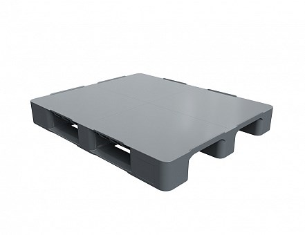 Поддон Дигрус сплошной пластиковый 1200х1000х150 на 2-х полозьях серый арт ПСП-120х100х15-С/Д ПСП-120х100х15-С/Д