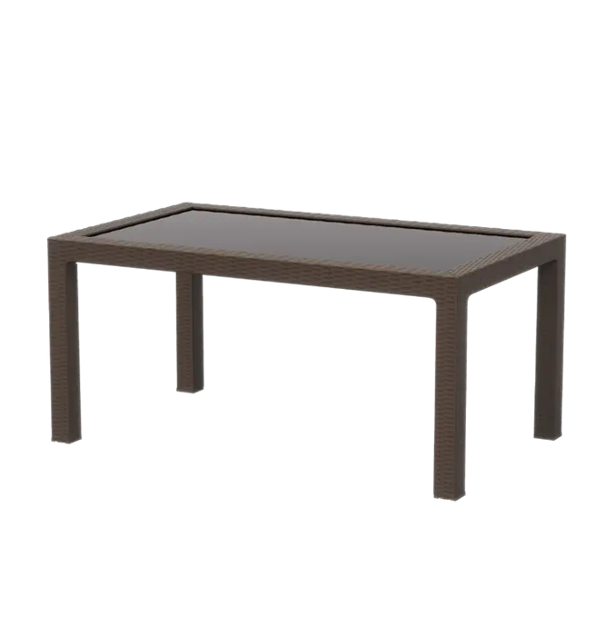 Стол прямоугольный со стеклом РАТТАН 13728