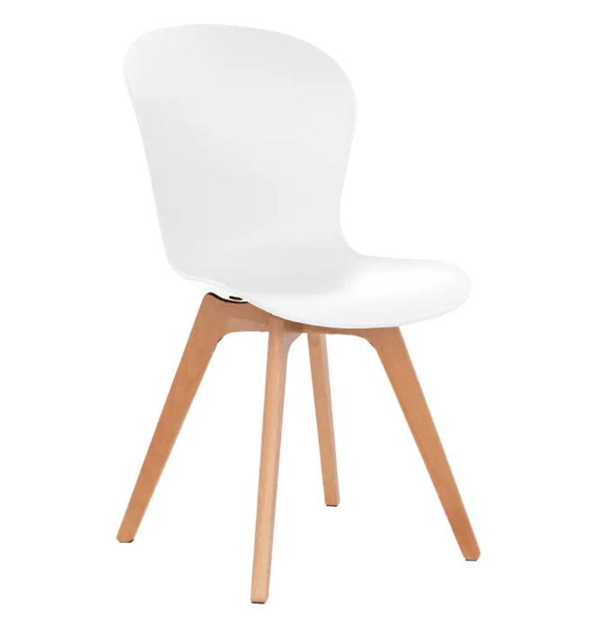 Стул ЛОФТ с деревянными ножками Белый 13759