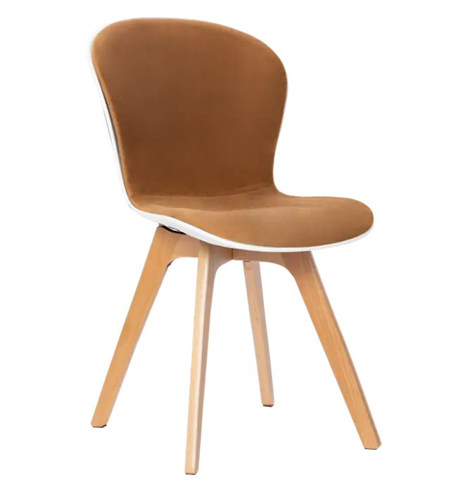 Стул ЛОФТ с деревянными ножками и мягкой вставкой Белый 13763