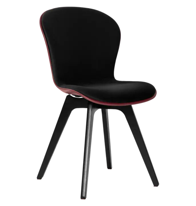 Cтул ЛОФТ с деревянными ножками и мягкой вставкой Бордовый 13764