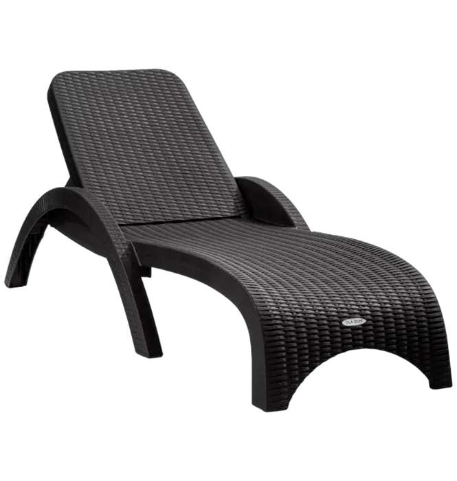 Шезлонг РАТТАН антрацит 13812