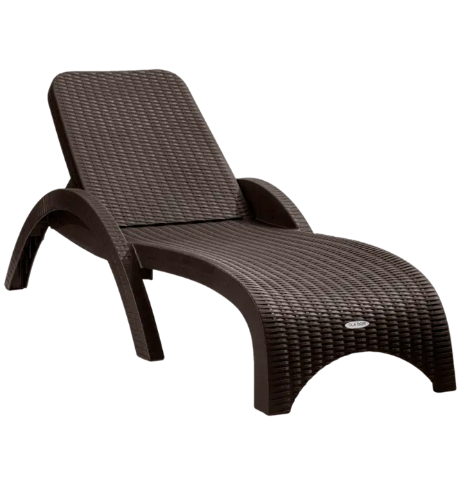Шезлонг РАТТАН коричневый 13814