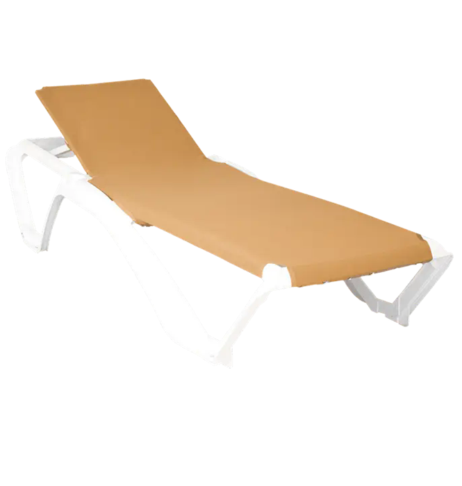 Шезлонг МАЙЯМИ белый с бежевой тканью 13835
