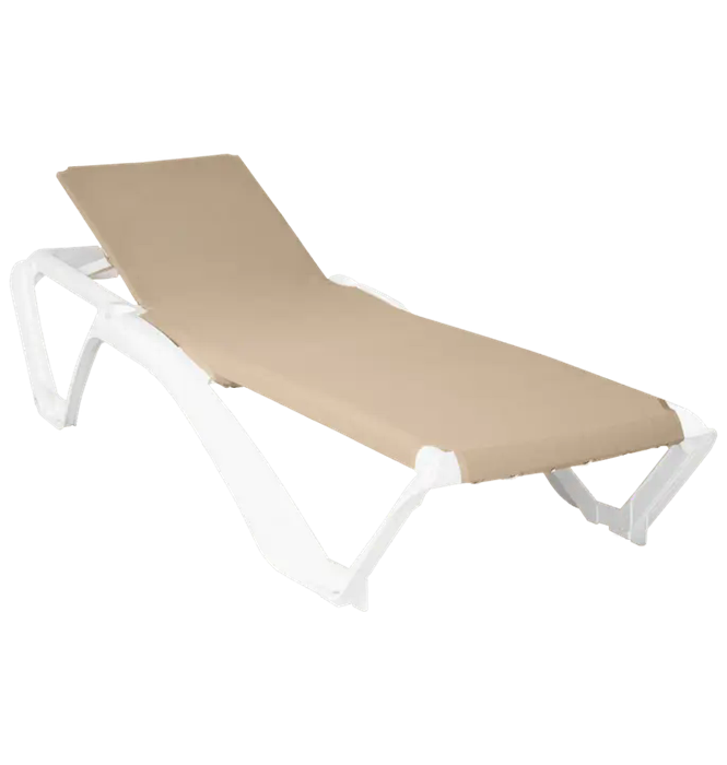 Шезлонг МАЙЯМИ белый с тканью слоновая кость 13841