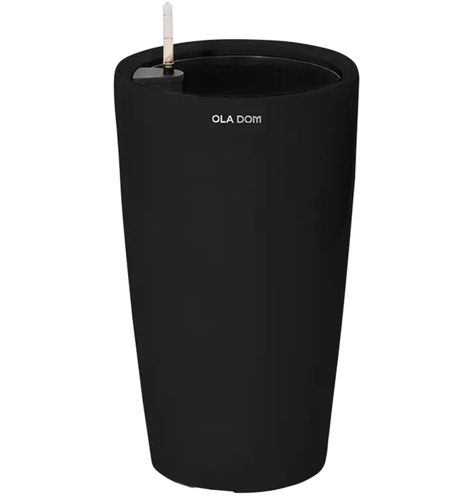 Кашпо круглое ДЕЛЮКС ЛОНГ черное 18 литров 13877