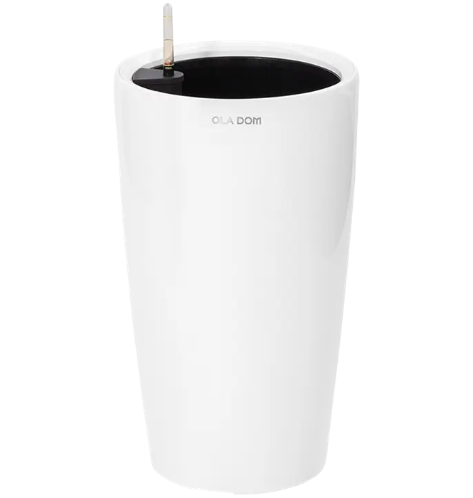 Кашпо круглое ДЕЛЮКС ЛОНГ белое 63 литра 13878