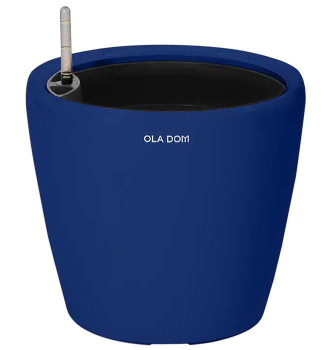 Кашпо круглое ДЕЛЮКС кобальт 26 литров 13899