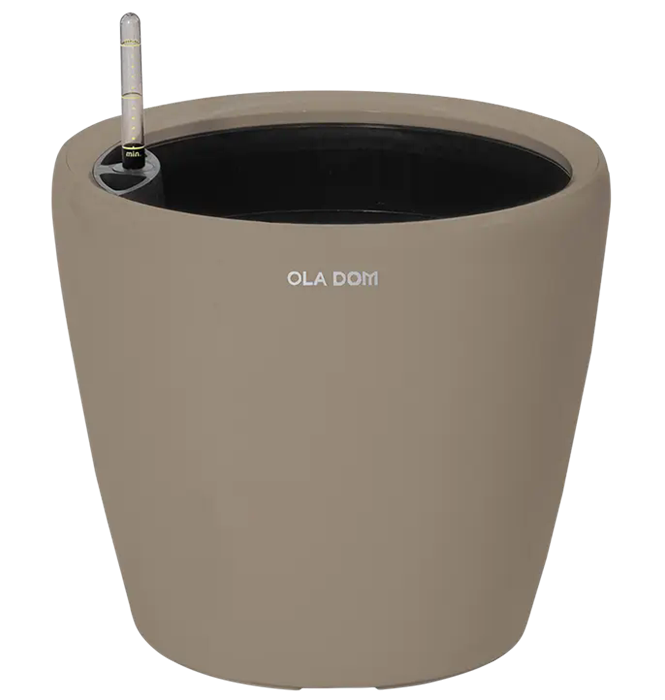 Кашпо круглое ДЕЛЮКС мокко 26 литров 13900