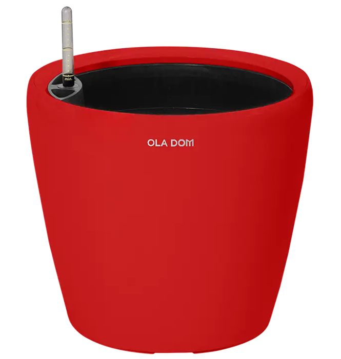 Кашпо круглое ДЕЛЮКС красное 26 литров 13902