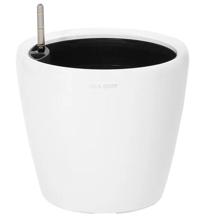 Кашпо круглое ДЕЛЮКС белое 16 литров 13903