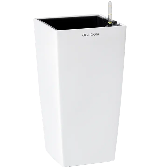 Кашпо квадратное ДЕЛЮКС ЛОНГ белое 80 литров 13908