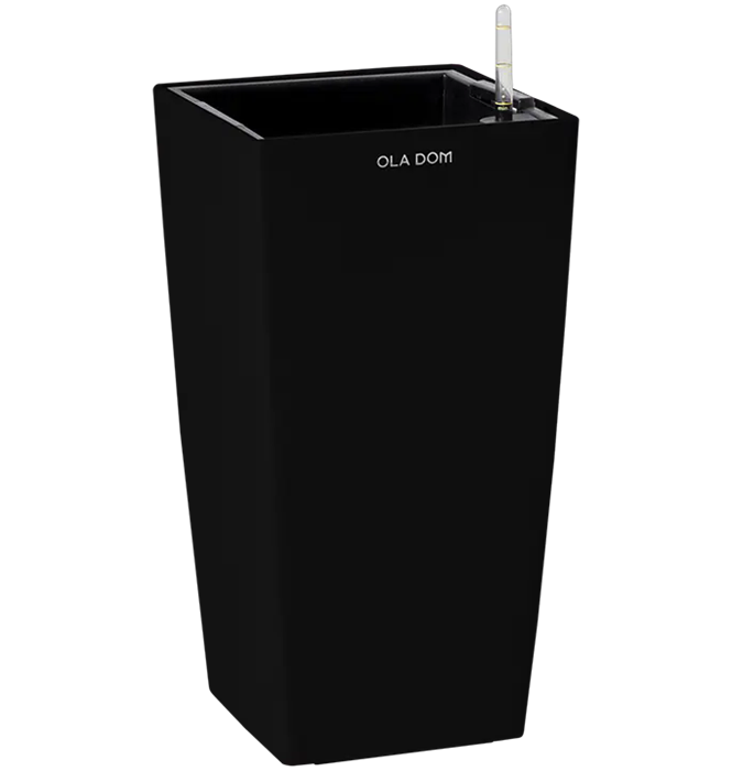 Кашпо квадратное ДЕЛЮКС ЛОНГ черное 40 литров 13916