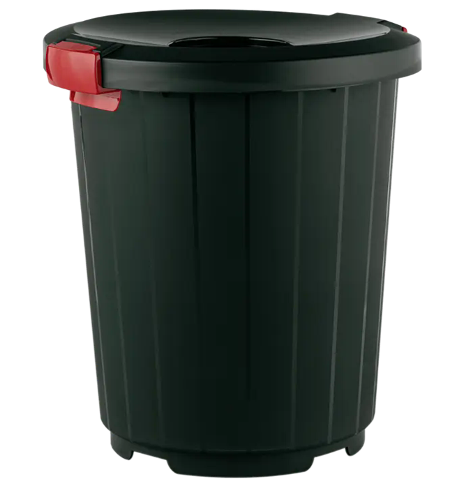 Бак 105л с крышкой-воронка на колесах 13976