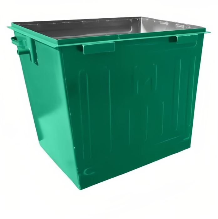 Контейнер металлический 0,8 м3 без крышки, без колес, толщина металла - 3 мм МК-08/3
