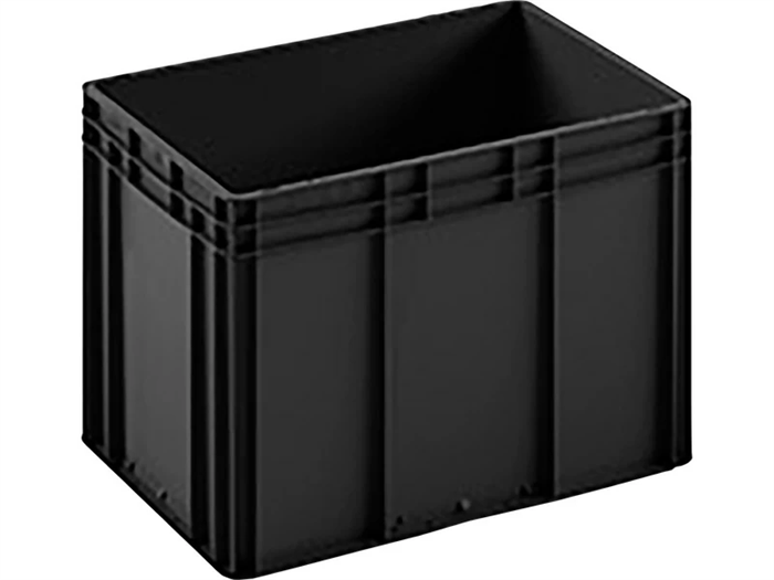 Дигрус Пластиковый ящик(евроконтейнер) 600х400х420 черный, с гладким дном ЯС-EC6442-Ч/Д ЯС-EC6442-Ч/Д