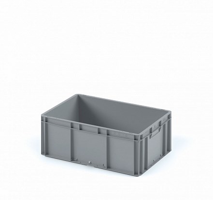 Дигрус Пластиковый ящик(евроконтейнер) 600х400х220 серый, с усиленным дном ЯС-EC6422.4-С/Д ЯС-EC6422.4-С/Д