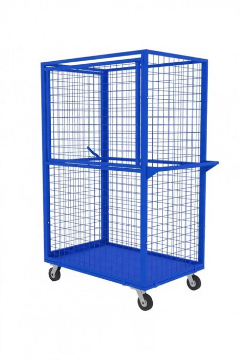 Дигрус Контейнер сетчатый с откидным бортом и дверью "КС3-08-17" (1200х800х1750 мм) мобильный KS3-08-17