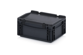Антистатическая тара (контейнер) Дигрус с крышкой на шарнире 300х200х135 АнК.КШ32.12-С/Д АнК.КШ32.12-С/Д
