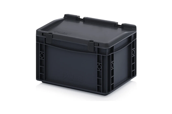 Антистатическая тара (контейнер) Дигрус с крышкой на шарнире 300х200х185 АнК.КШ32.17-С/Д АнК.КШ32.17-С/Д