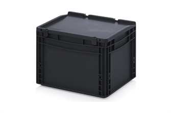 Антистатическая тара (контейнер) Дигрус с крышкой на шарнире 400х300х285 АнК.КШ43.27-С/Д АнК.КШ43.27-С/Д