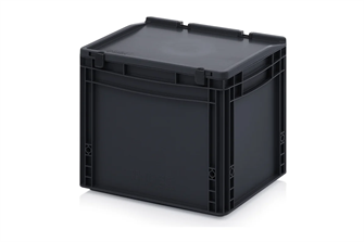 Антистатическая тара (контейнер) Дигрус с крышкой на шарнире 400х300х335 АнК.КШ43.32-С/Д АнК.КШ43.32-С/Д