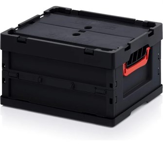 Складной антистатический ящик Дигрус с крышкой 400х300х220 мм АнтСК4322-Ч/Д АнтСК4322-Ч/Д