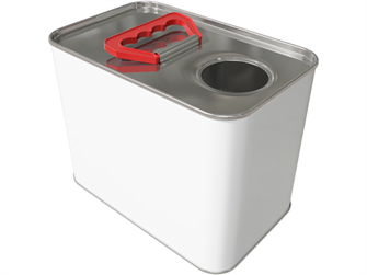 Дигрус Канистра металл 2л. прямоугольная, с ручкой пластик, с отверстием под берикап 42мм, белая КМП-2-Б/Д