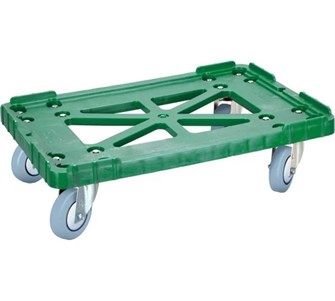 Тележка Дигрус п/э зелёная, колеса резиновые серые Т-6417-КРС-З/Д Т-6417-КРС-З/Д