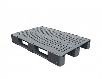 Поддон перфорированный Дигрус 1200x800x150 на 3-х полозьях усиленный двумя трубами ПП-120х80х15-УС/Д