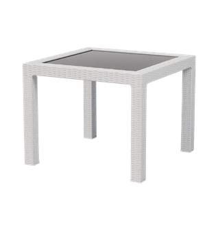 Стол квадратный РАТТАН со стеклом 13726