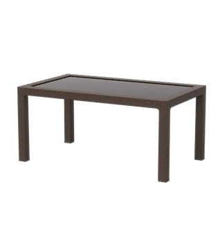 Стол прямоугольный со стеклом РАТТАН 13728