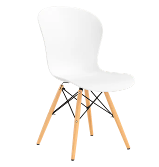 Стул ЛОФТ с ножками металл и дерево Белый 13755